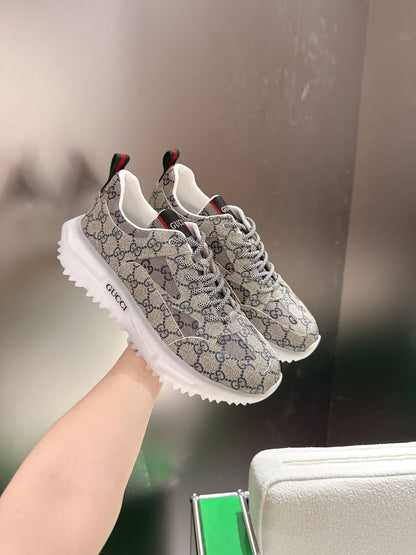 Gucci Rhyton Sneakers Beige and Ebony Supreme Canvas 507554
