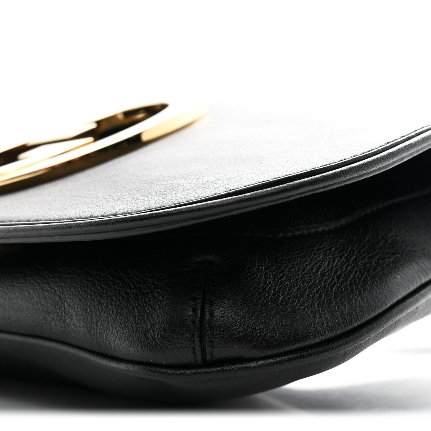 Roxy Calfskin Blondie Chain Shoulder Flap Bag Black