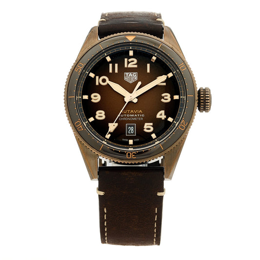 Bronze Calfskin 41mm Autavia Automatic Watch Brown WBE5191