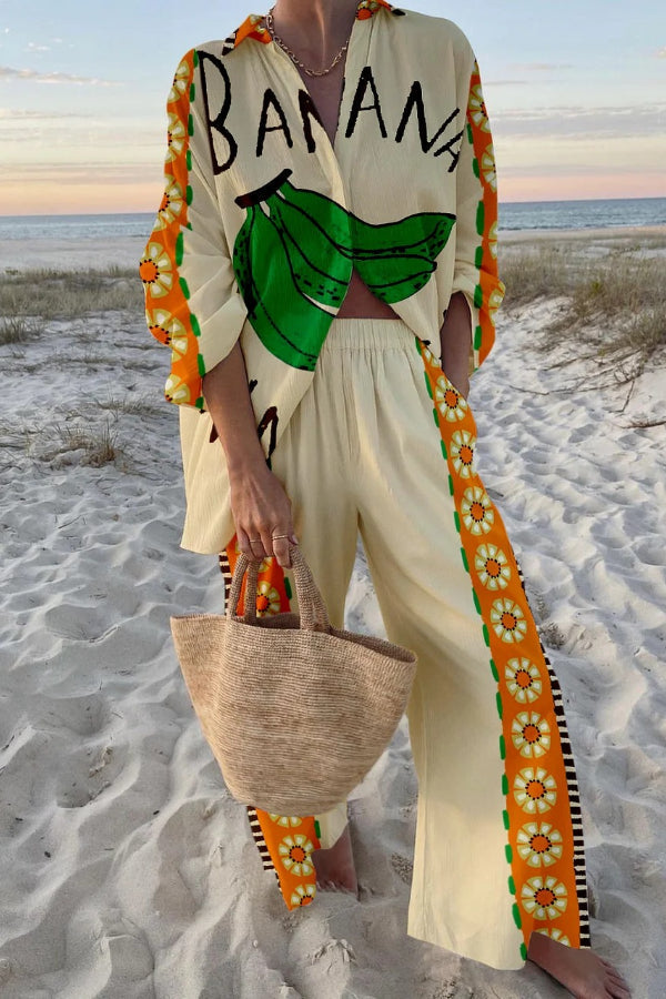 Conjunto de dos piezas con estampado divertido de plátano