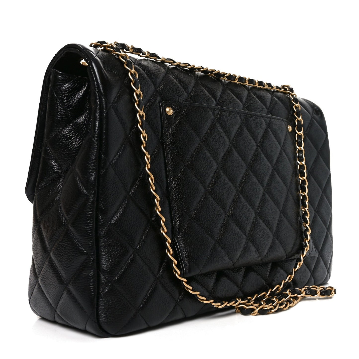 Caviar Quilted Small XXL Travel Flap Bag Black