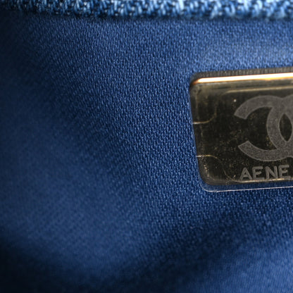Washed Denim Quilted Mini Chanel 25 Handbag Blue