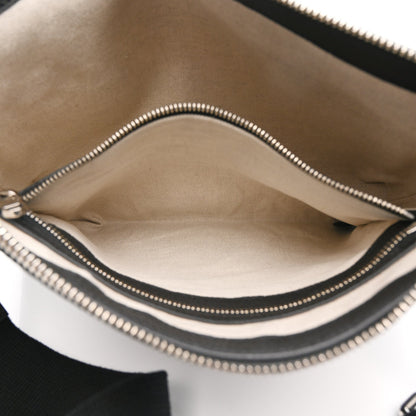 Piuma Calfskin Jumbo GG Embossed Medium Wristlet Messenger Bag Black