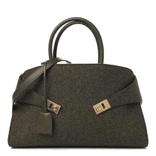 Wool Felt Medium Hug Bag New Olive