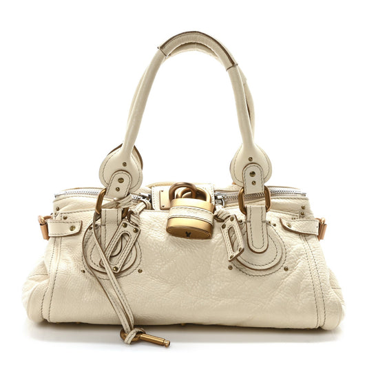 Calfskin Medium Paddington Satchel Ivory