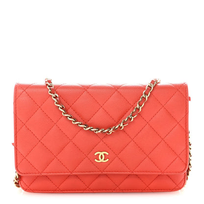 Caviar Quilted Wallet On Chain WOC Red