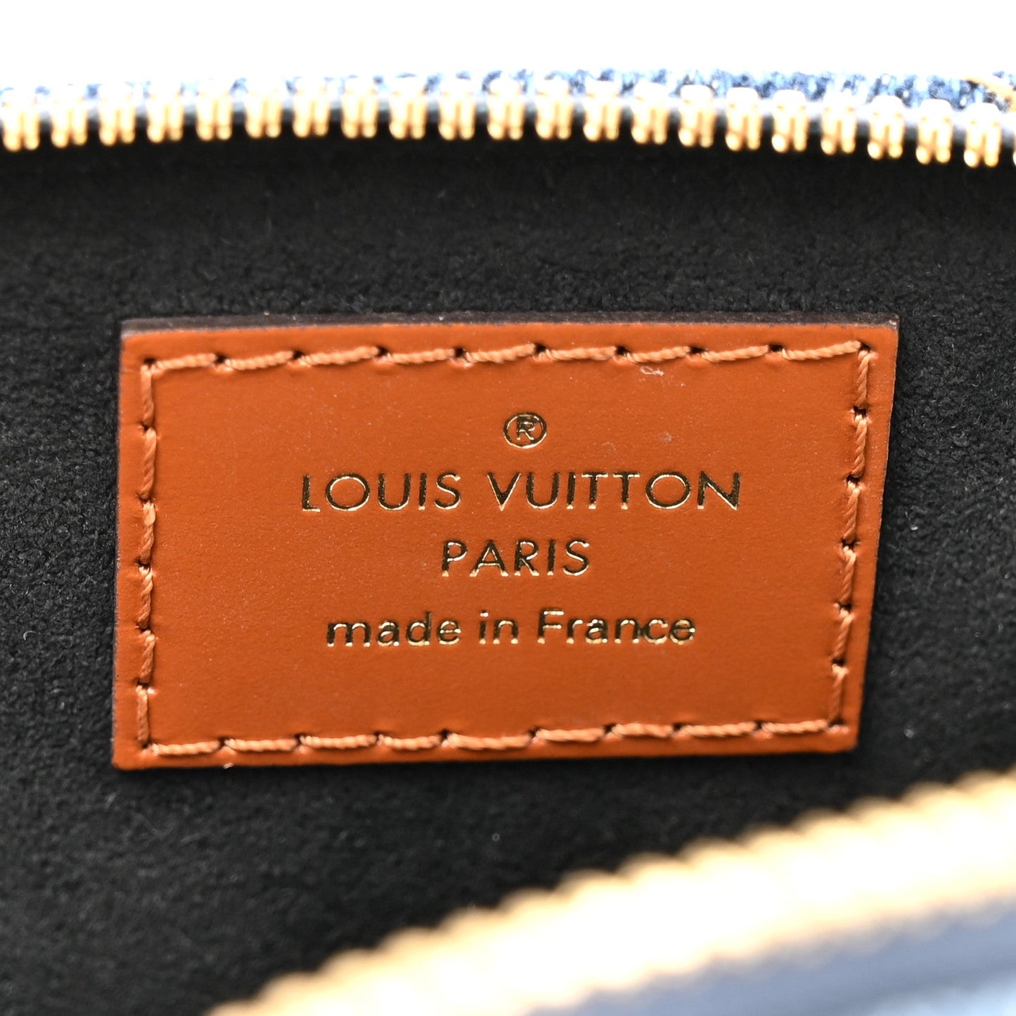 Denim Calfskin Reverse Monogram Malletage Alma BB Blue