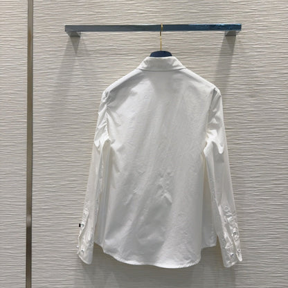 LV 25S Simple Logo Design Shirt White Cotton