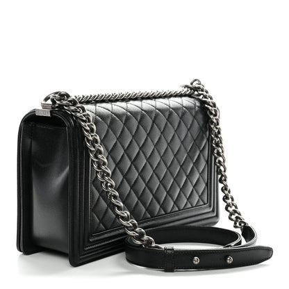 Caviar Quilted New Medium Boy Flap Black