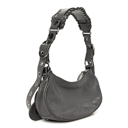 Agneau Arena Le Cagole Shoulder Bag XS Dark Grey