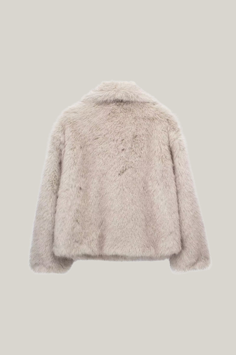 Chaqueta de piel sintética con solapa grande 