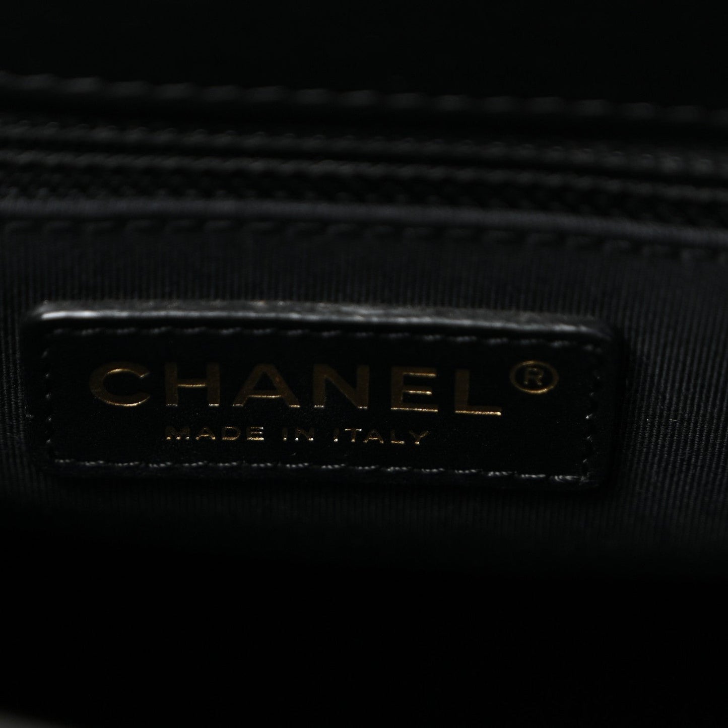 Aged Calfskin Small Charms Shopping Bag Black