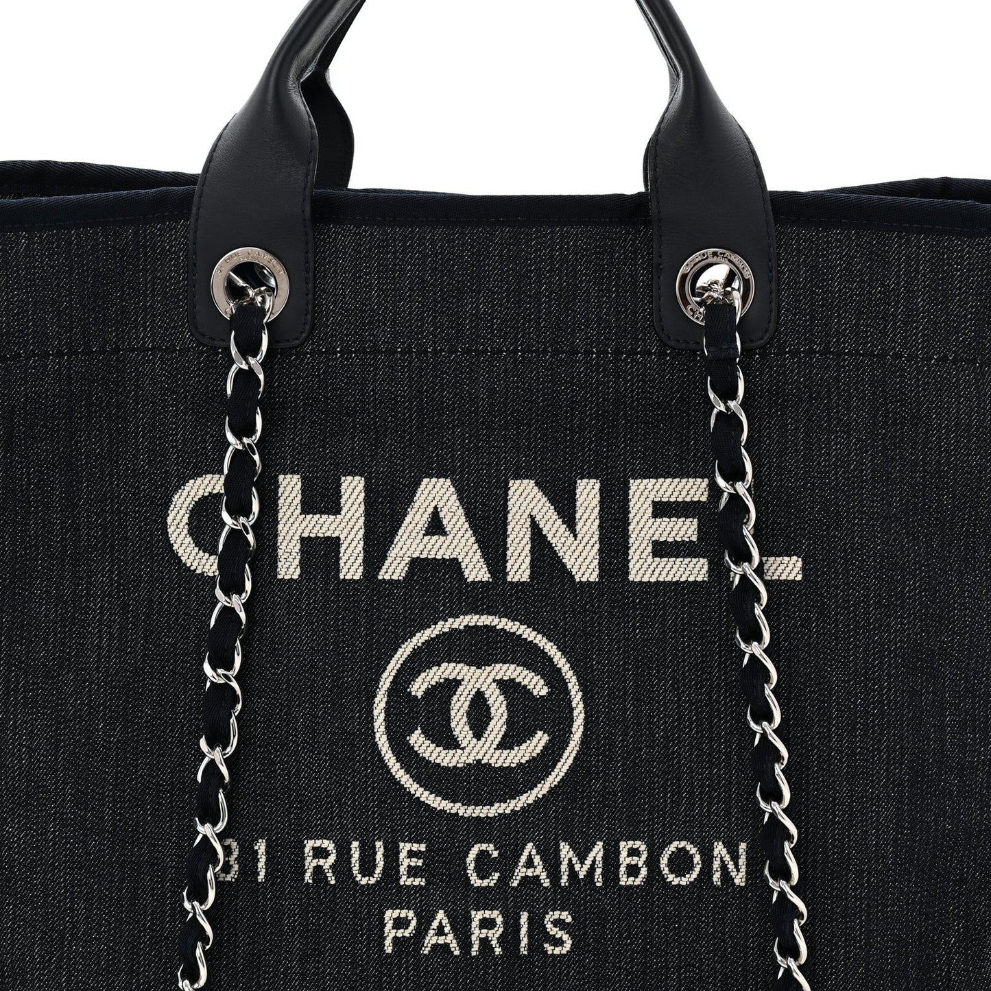 Denim Medium Deauville Tote Dark Blue
