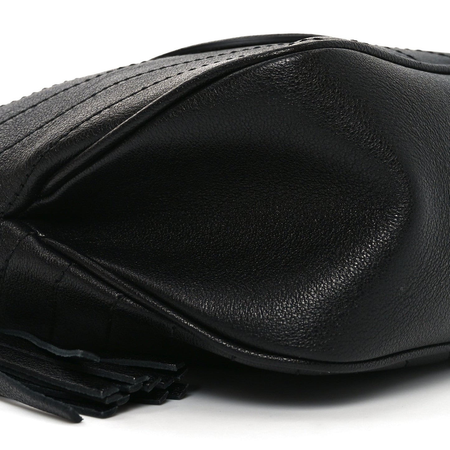 Sakai Be Green Calfskin Diagonal Stitched Mini Blondie Bucket Bag Black