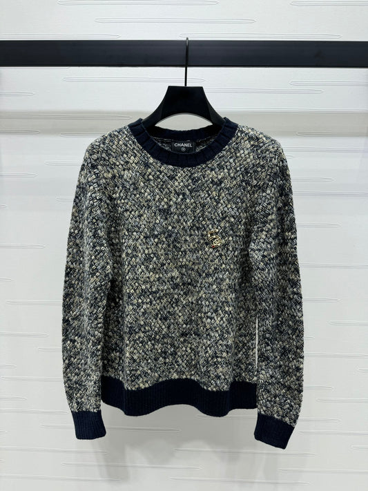 CC 25 Contrast Color Sweater 5 Brooch Gray Wool 305409