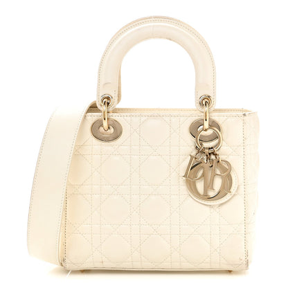 Lambskin Cannage Small My ABCDior Lady Dior White