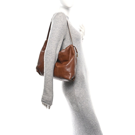 Snakeskin Angy Hobo Bag Brown