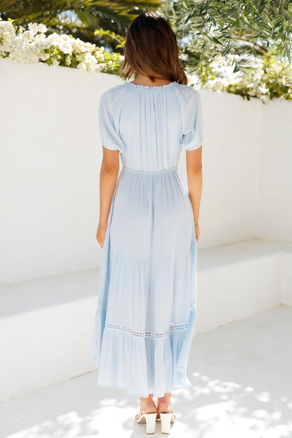 High Above The Clouds Midi Dress Blue