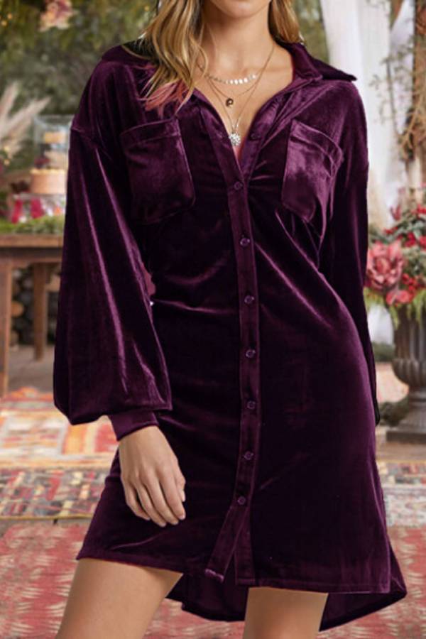 Vestido de terciopelo dorado para mujer