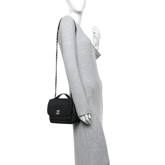 Caviar Quilted Medium Business Affinity Flap Black
