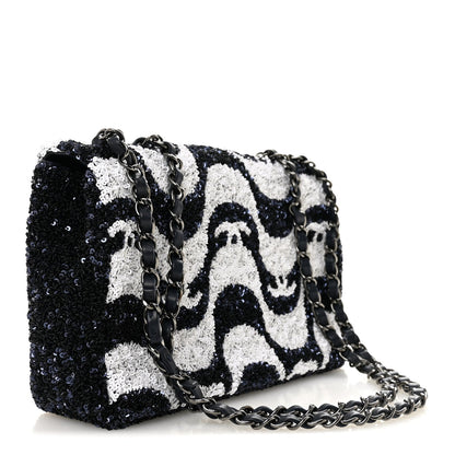 Sequin Medium Flap Blue Blue White