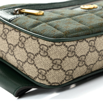 Monogram GG Mignon Textured Dollar Calfskin GG Supreme Monogram Quilted Mini GG Belt Bag Green Beige Ebony