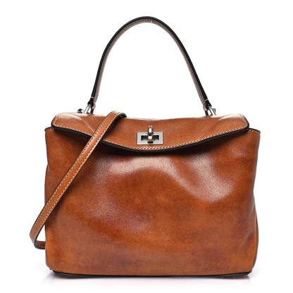 Vegetable Tanned Lambskin Mini Rodeo Top Handle Handbag Tan Cowboy