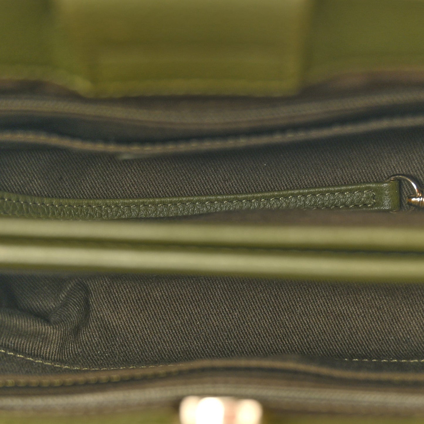 Grained Calfskin Mini Neo Executive Shopper Tote Khaki