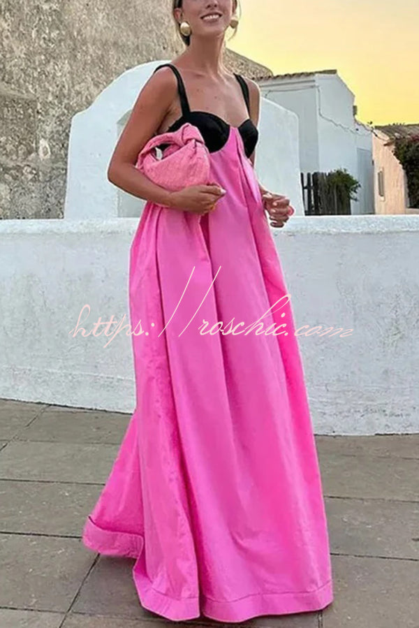 Sexy Sleeveless Backless Lace Up Maxi Dress