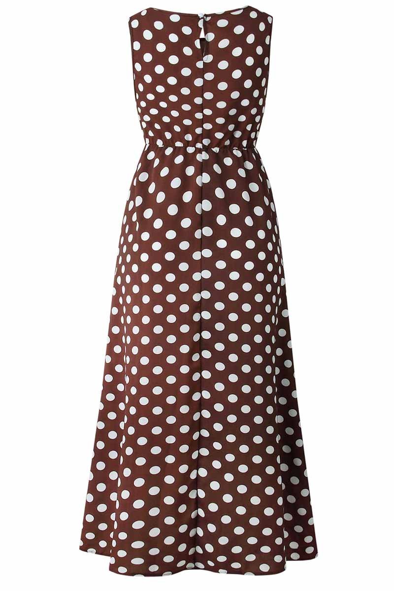 Vestido de lunares con cuello redondo (5 colores)