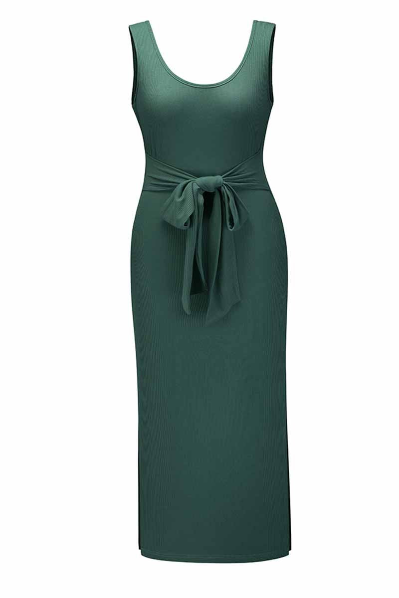 Vestido largo sexy de vendaje liso