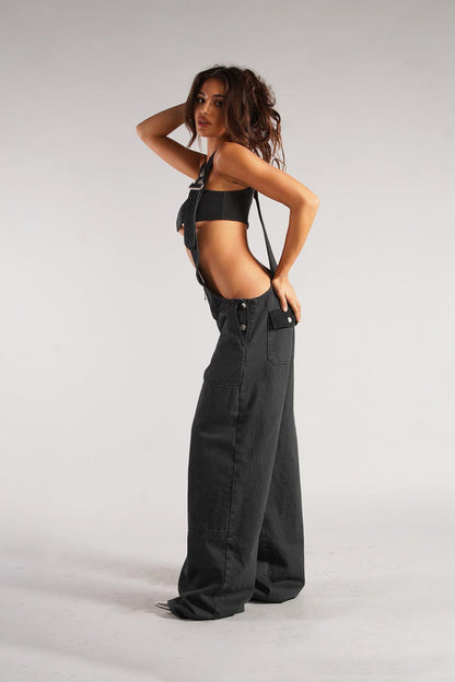 Chic Utility Denim Jumpsuit