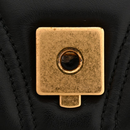 Calfskin Matelasse Small GG Marmont Shoulder Bag Black