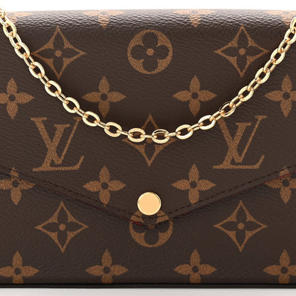 Monogram Pochette Felicie Chain Wallet Fuchsia