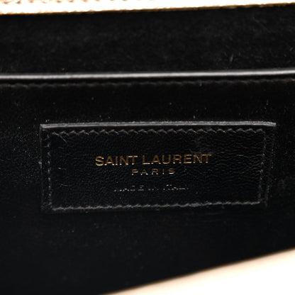 Metallic Textured Calfskin Classic Monogram Cassandre Clutch Pale Gold