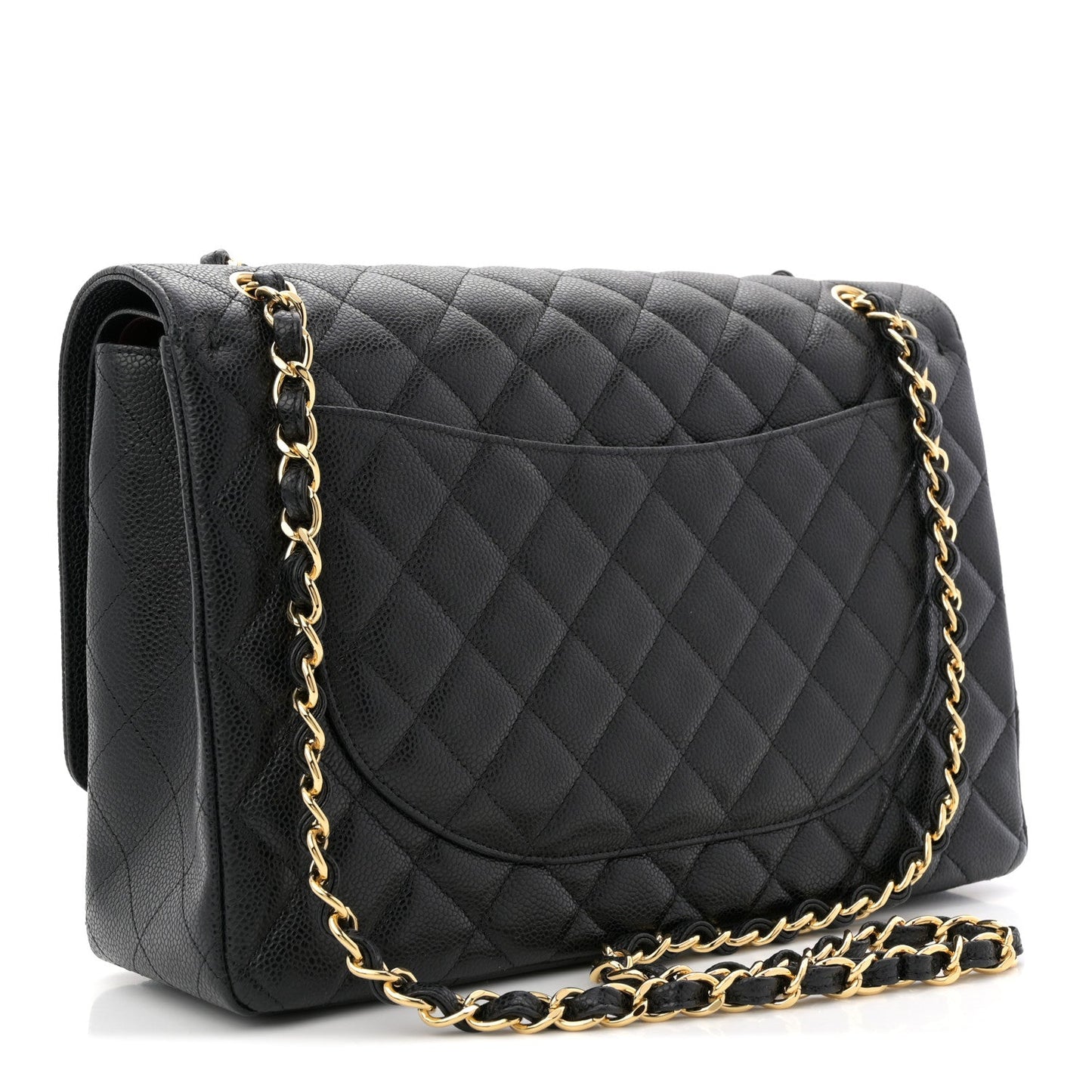 Caviar Quilted Maxi Double Flap Black