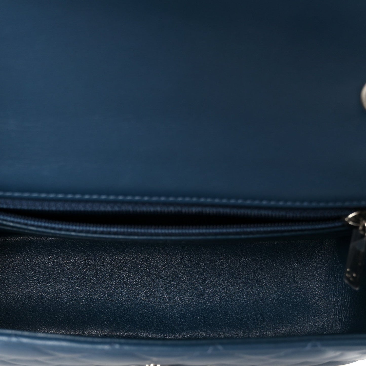 Lambskin Quilted Mini Rectangular Flap Blue