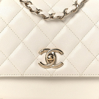 Caviar Quilted Medium Business Affinity Flap White