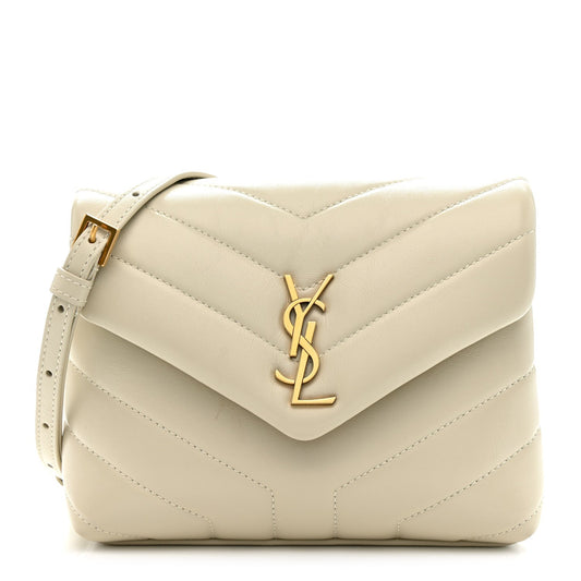 Calfskin Y Quilted Monogram Toy Loulou Crossbody Bag Crema Soft
