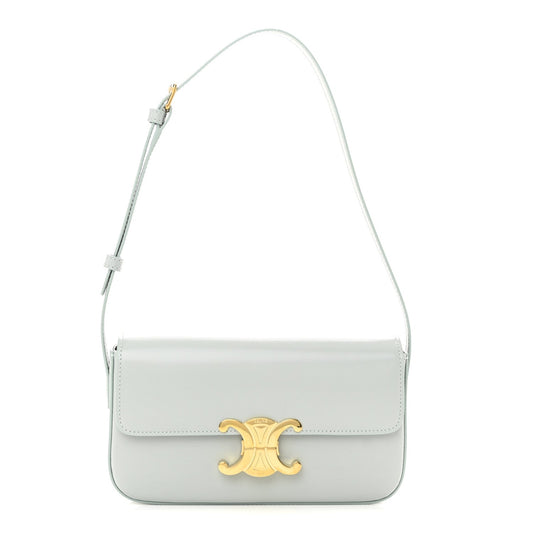 Natural Calfskin Triomphe Shoulder Bag Ice Blue