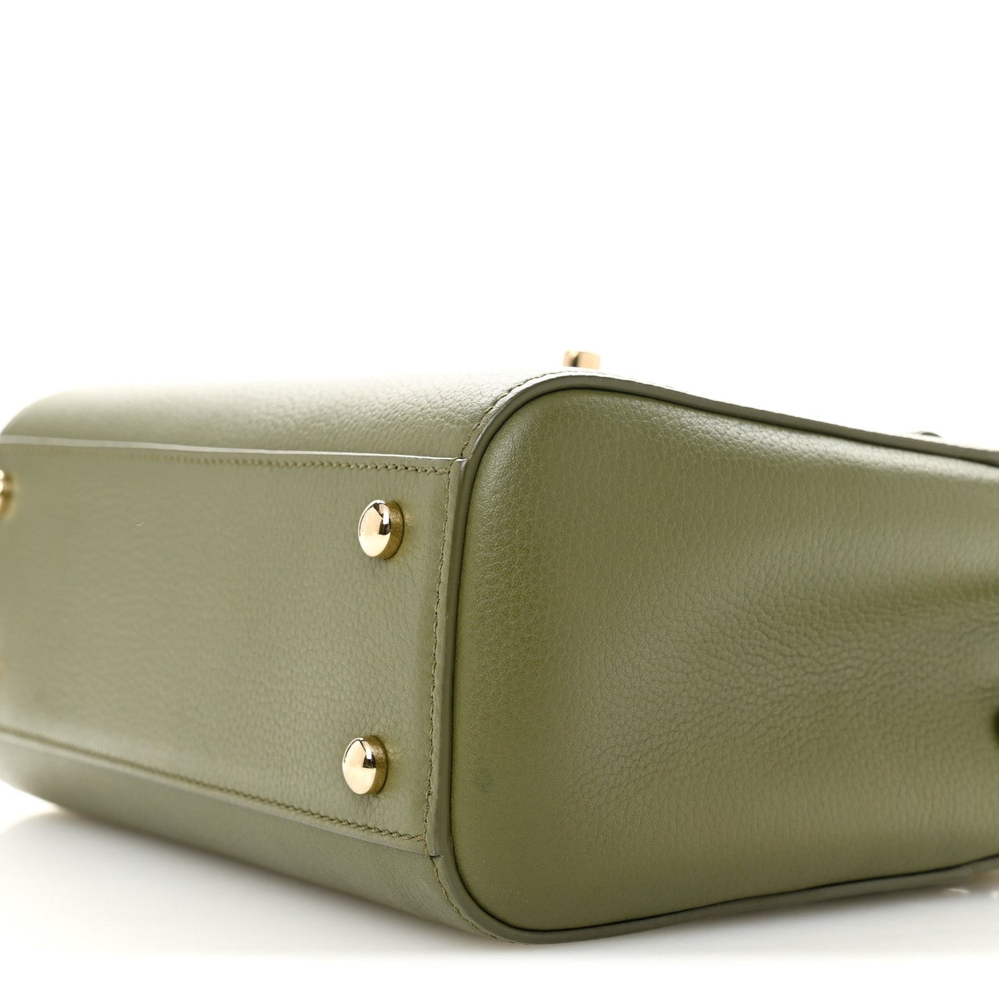 Grained Calfskin Mini Neo Executive Shopper Tote Khaki