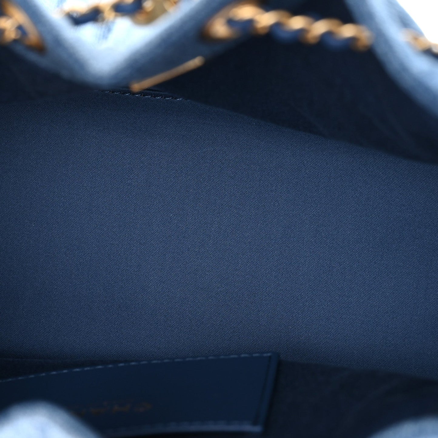 Washed Denim Quilted Small Chanel 25 Handbag Blue