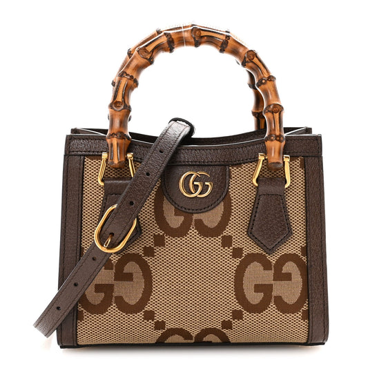 Monogram Jumbo GG Textured Dollar Calfskin Mini Diana Tote Bag Camel Ebony New Acero Pomegranate Red