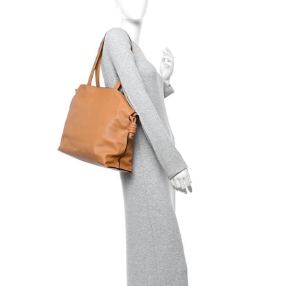 Calfskin Large Flamenco Knot Bag Warm Desert