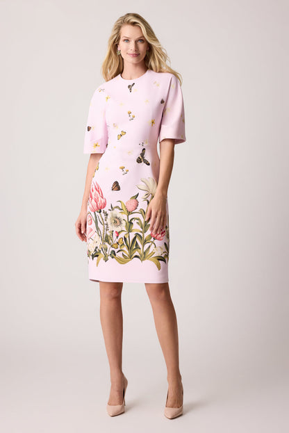 Minivestido de manga corta con estampado de mariposas Rosalind 