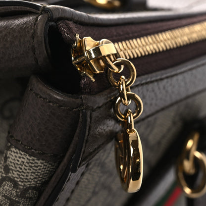 GG Supreme Monogram Web Medium Ophidia Tote Bag Brown