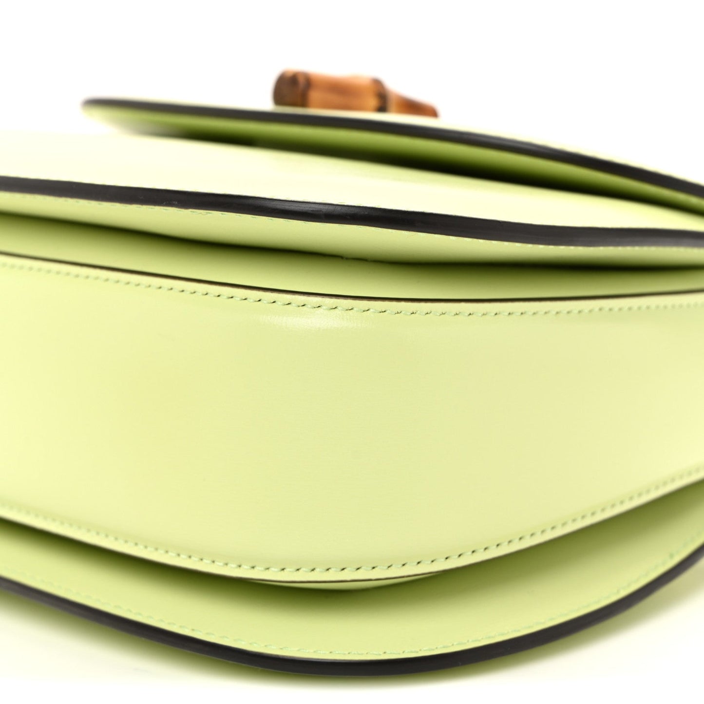 Boarded Dyana Lux Calfskin Web Small Bamboo 1947 Top Handle Bag Light Green