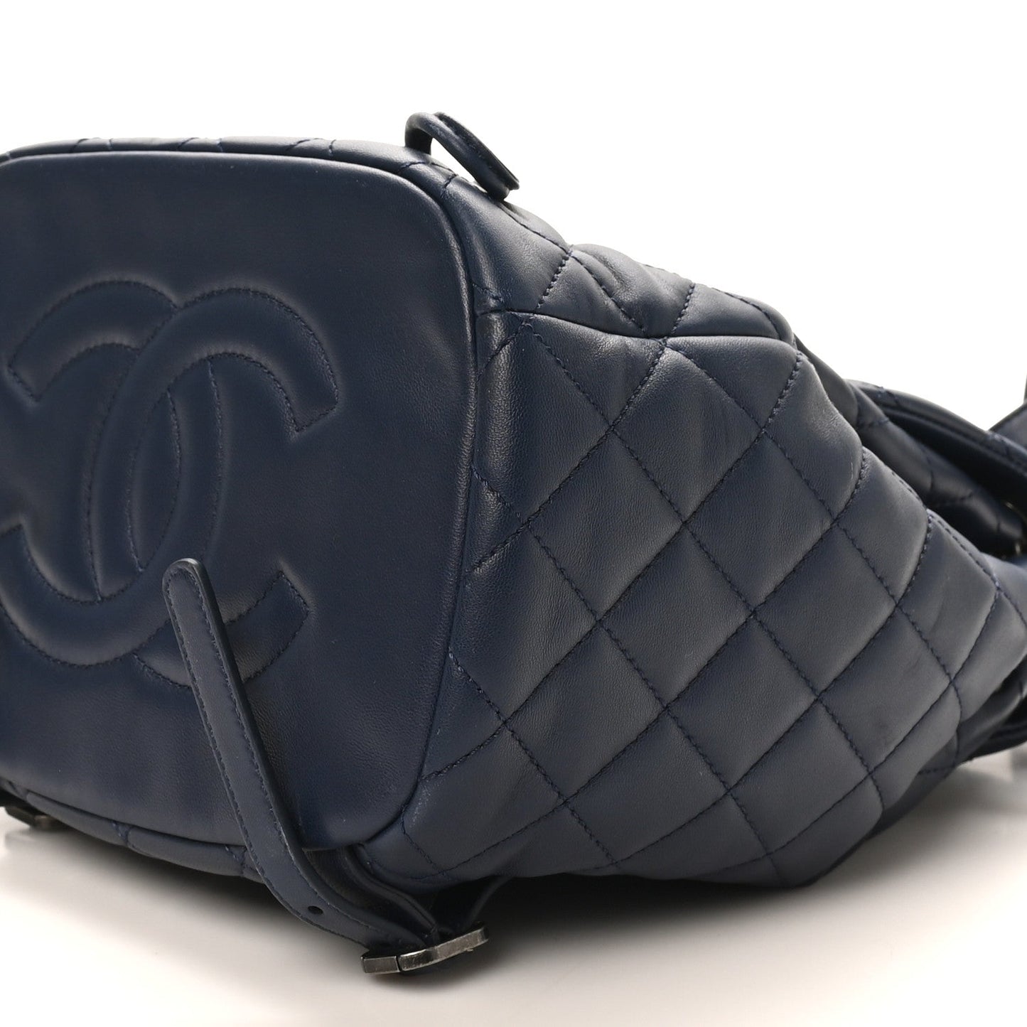 Lambskin Quilted Daily Supple Backpack Blue