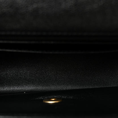Caviar Quilted Mini Top Handle Rectangular Flap Black