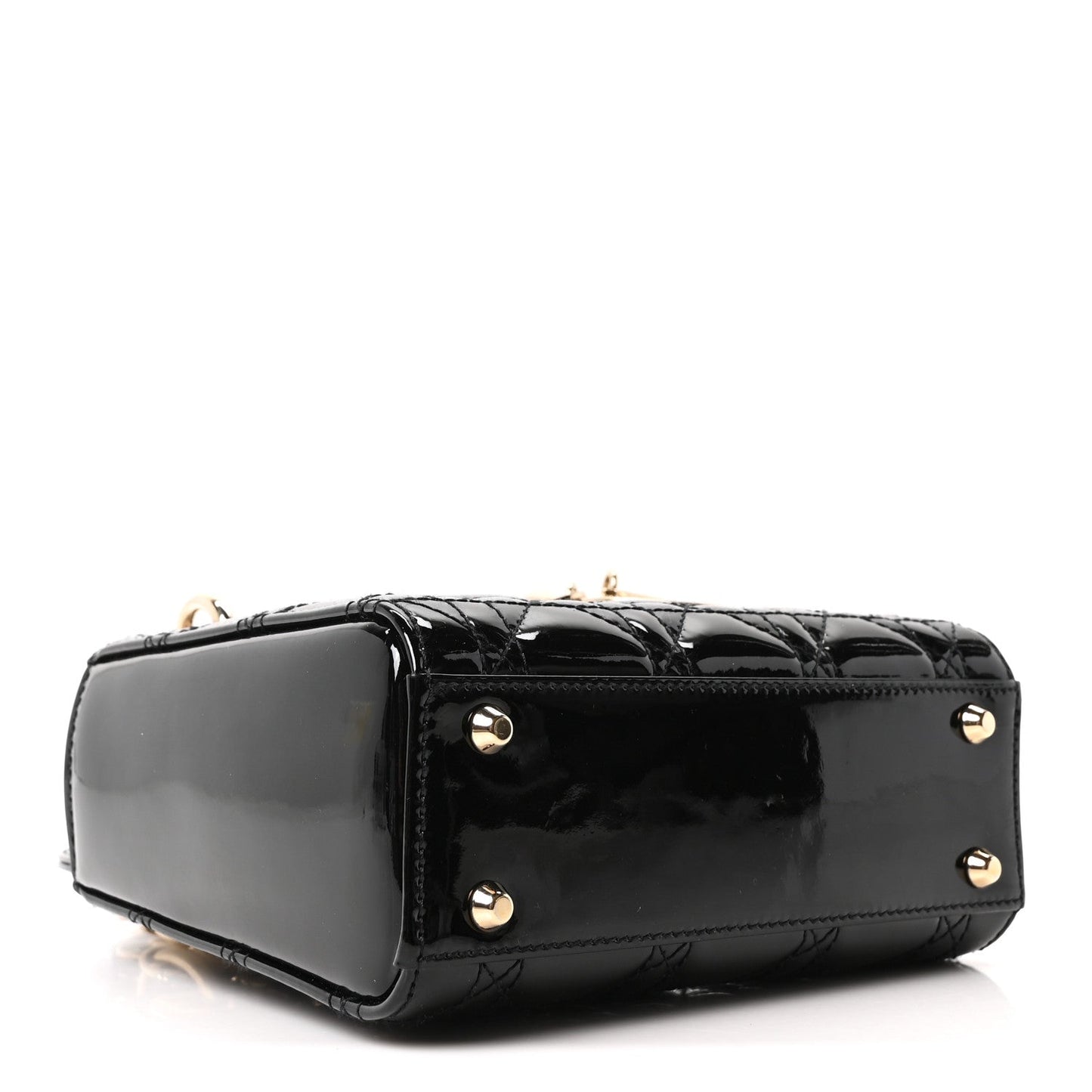 Patent Cannage Mini Lady Dior Black